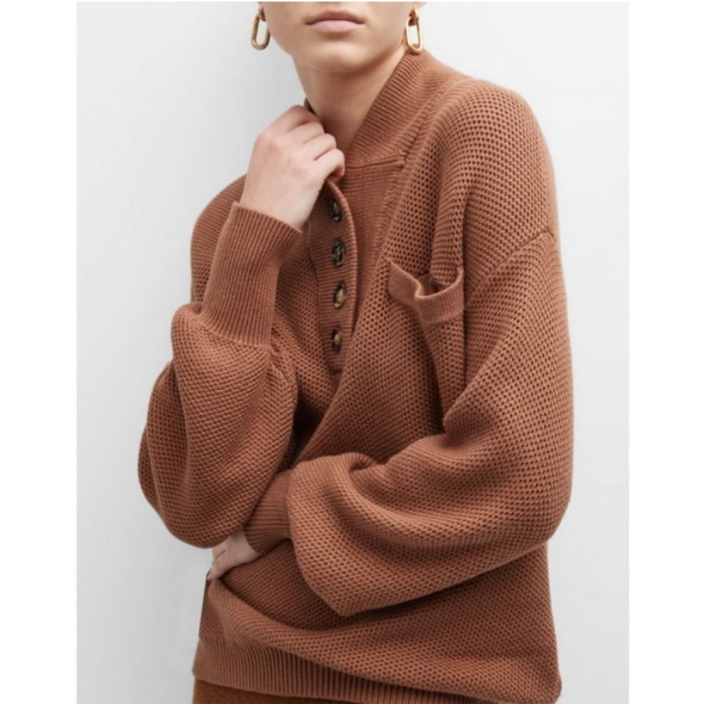 Lunya Tan Button-Up Cardigan